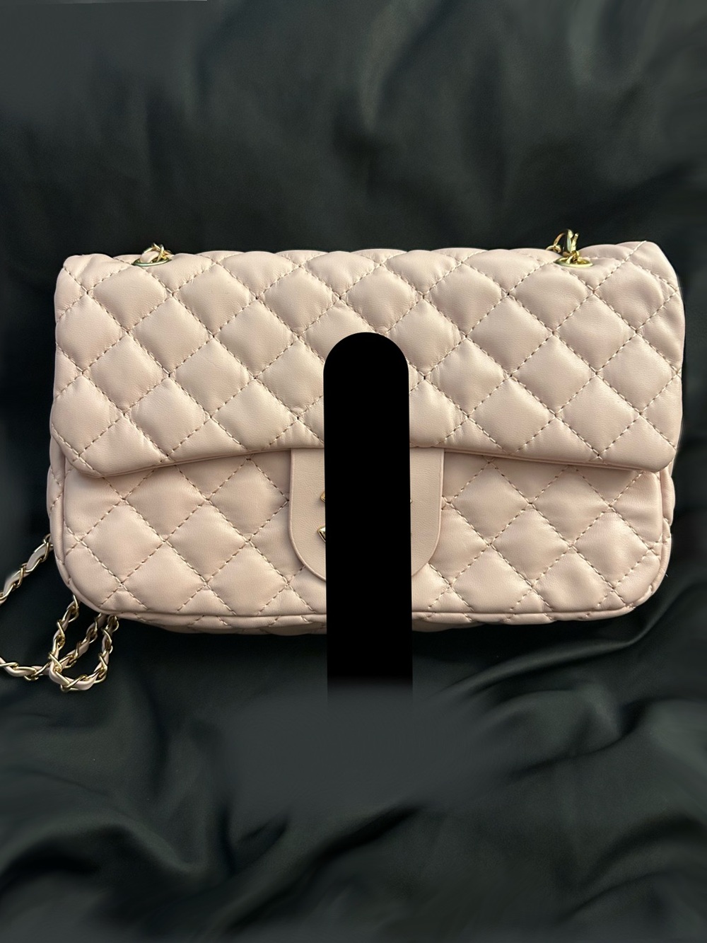 Quilted Light Pink Chain-Handle Shoulder Bag
